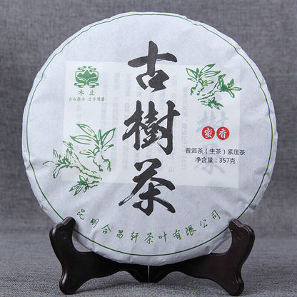 357g Natural Ancient Tree Cha Puerh Tea Top Yunnan Pu'er Green Tea Cake Gift Tea
