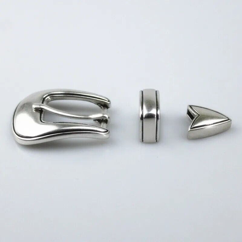 Belt Buckle 3Pcs Zinc Alloy Silver DIY Classic Leathercraft Hardware Tools 3/4''