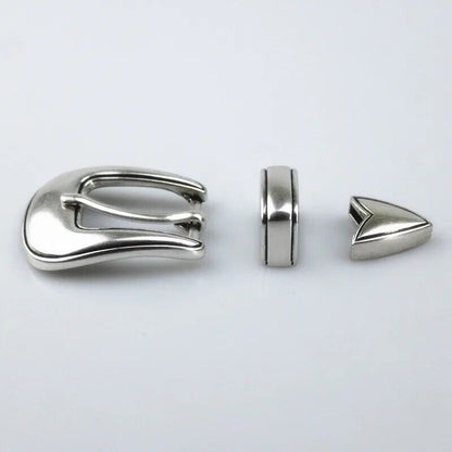 Belt Buckle 3Pcs Zinc Alloy Silver DIY Classic Leathercraft Hardware Tools 3/4''