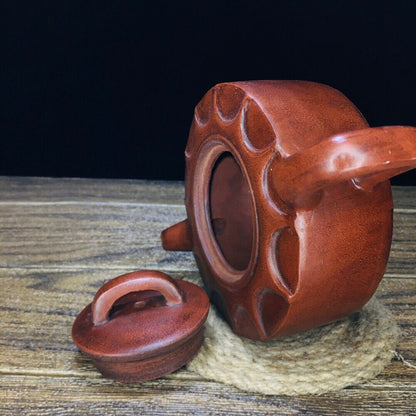 vintage chinese yixing purple clay teapot zisha ceremony carving Collectible art