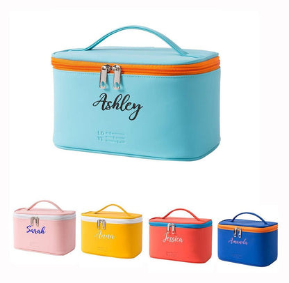 Personalized Makeup Bags Traveling Cosmetic Pouch Synthetic Leather Waterproof