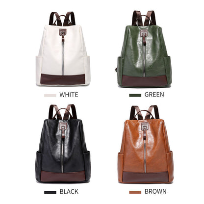 Soft Leather Women's Backpack Shoulder School Bag Retro Travel Bags