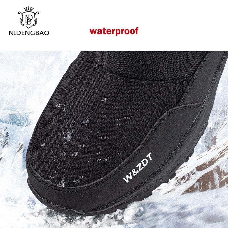 High Boots Man Travel Snow Boots Zipper Non-slip Shoes Men Velvet Shoes Male