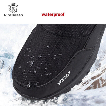 High Boots Man Travel Snow Boots Zipper Non-slip Shoes Men Velvet Shoes Male
