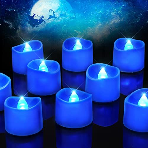 Homemory Timer Tea Lights & 24Pcs Blue LED