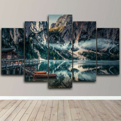Natural Landscape Lake 5 PCs Canvas Wall Art Painting Poster Home Decor Cuadros
