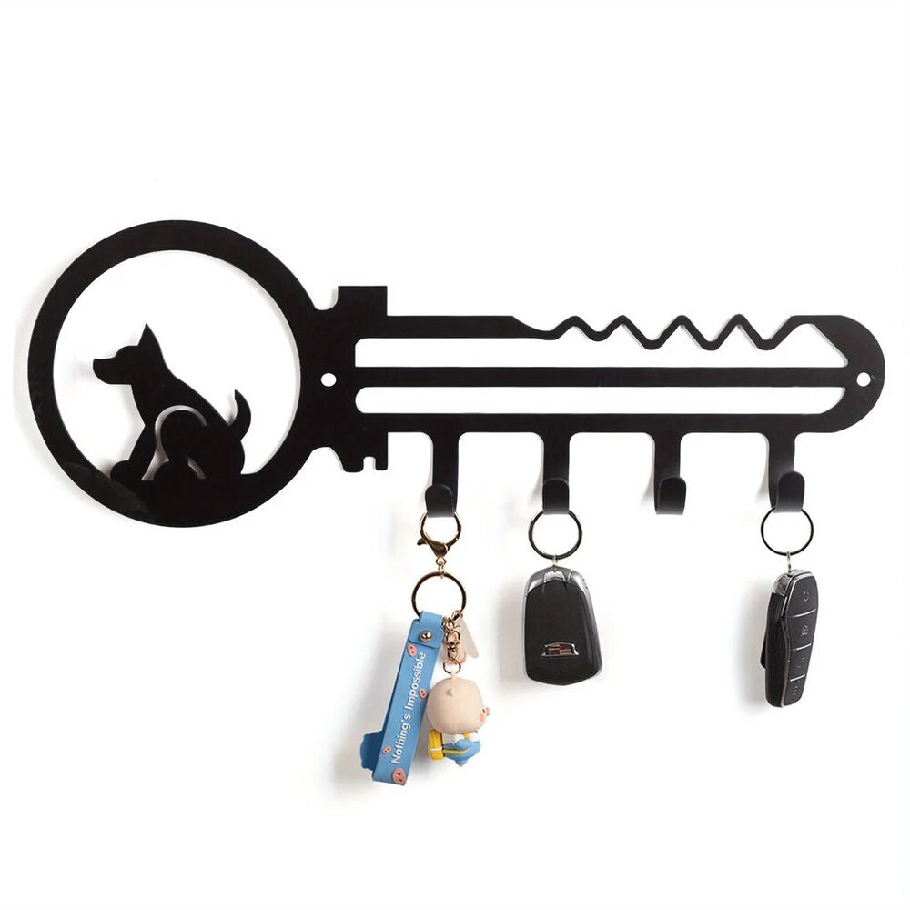 1pc Key Shaped Wall Rack, Wall Mounted Holder Rack With 4 Hanging Hooks