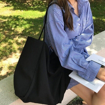 Women Canvas Tote Shoulder Bag Ladies Large Capacity Durable Shopping Handbag#h