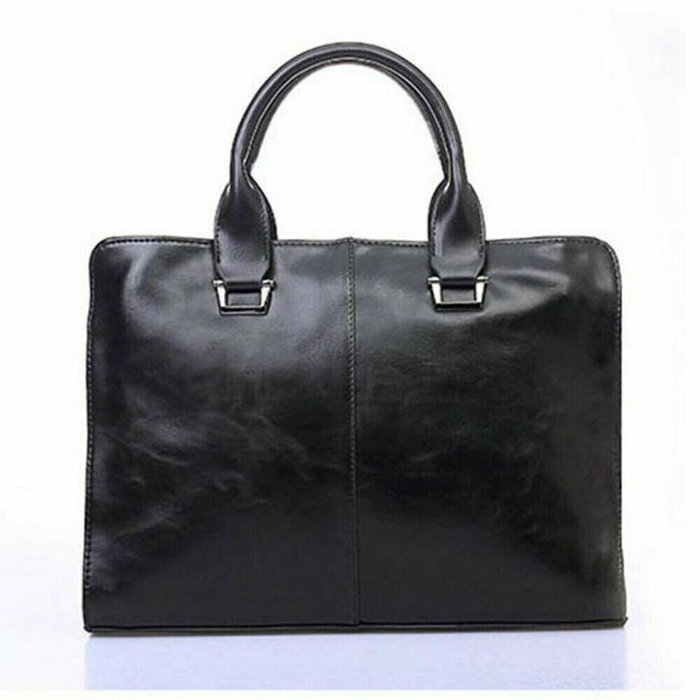 Men's Leather Shoulder Messenger Bags Business Work Bag Laptop Briefcase Handbag