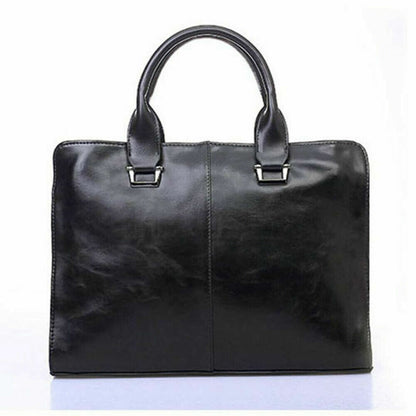 Men's Leather Shoulder Messenger Bags Business Work Bag Laptop Briefcase Handbag