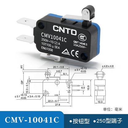 20pcs CNTD Limit Switch CMV10 Micro Button Long Handle Open Limit Sensor Roller