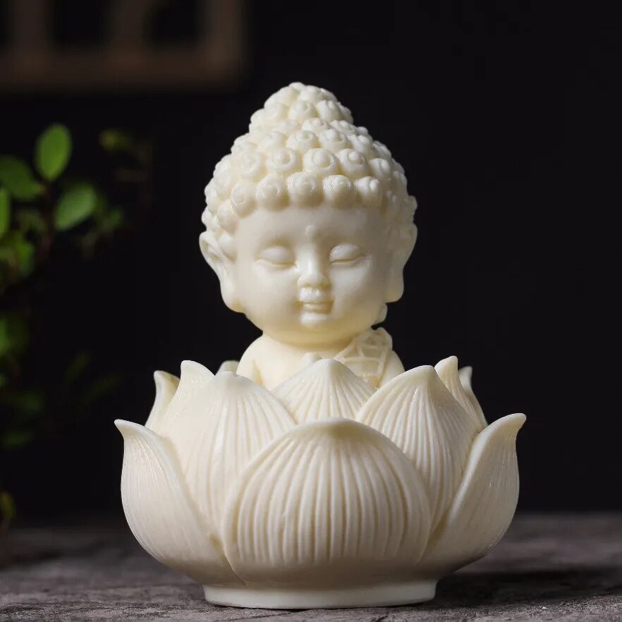 New Q Version Lotus Tathagata Buddha Carved Buddha Statue Cute Character Model