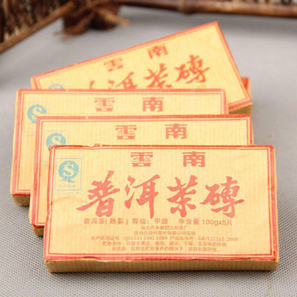 100g Yunnan Puer Shu Tea Brick Made by Puerh Materials Ripe Tea
