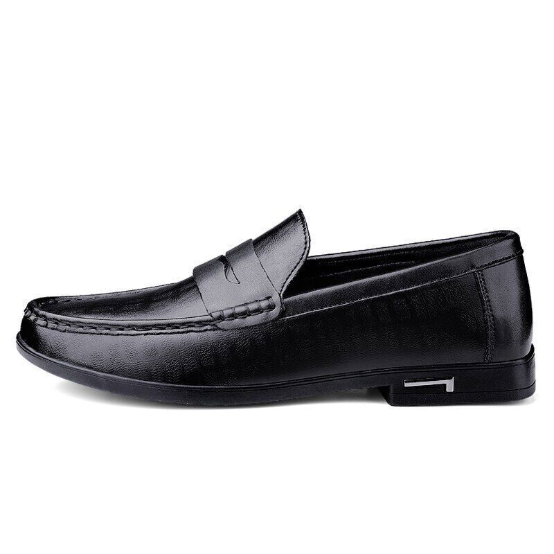 Autumn Spring Mens Loafers Shoes Leather Loafer Black Brown