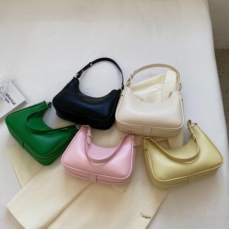 Pink Shoulder Bag Women Small Leather Crossbody Bags Handbag Underarm