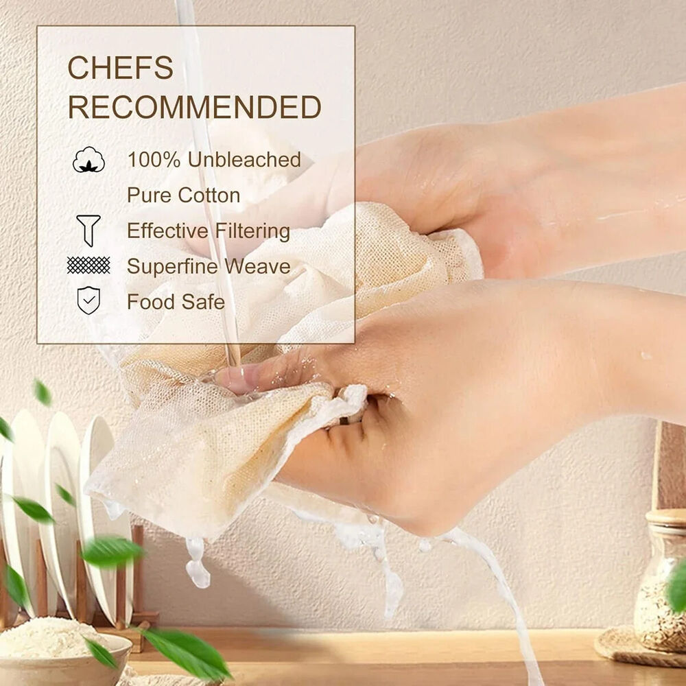 Cheesecloth Fabrics Milk Coffee Tea Reusable Straining Filters Kitchen Strainers