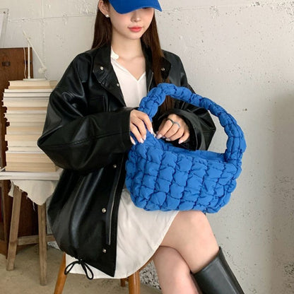 Pleated Cloud Bag Large Fashionable Down Dumpling Candy Underarm Bag 31*7*24.5CM