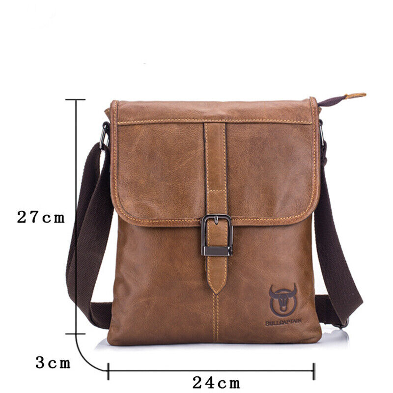 100% Genuine Leather Men's Sling Shoulder/Messenger Bag 10 inches Crossbody Bags