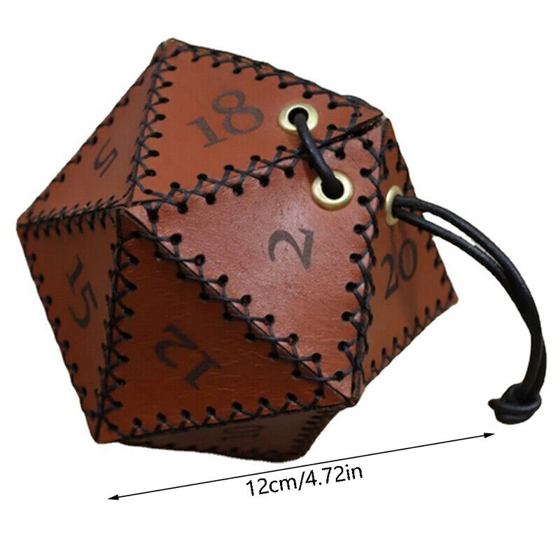 Leather Dice Bag Polygonal Dice Storage Boxes Reinforced Drawstring Dice Bags