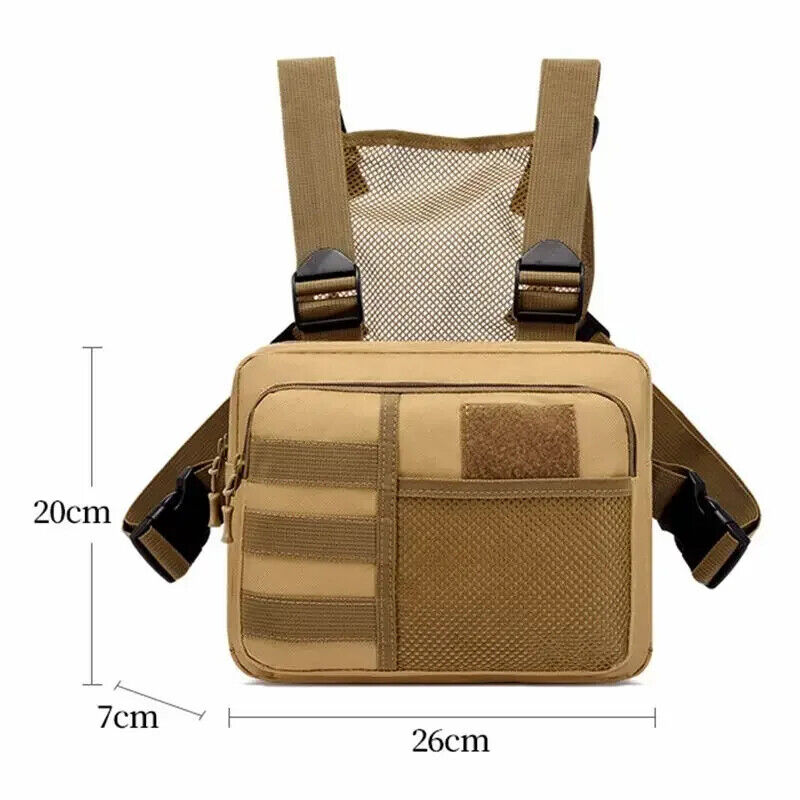Tactical Combat Chest Rig Bag Front Pouch Recon Kit Pack Oxford Protective Vest