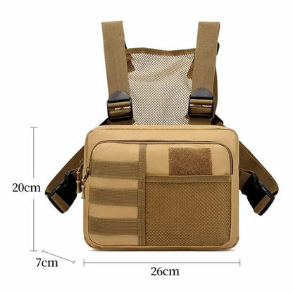 Tactical Combat Chest Rig Bag Front Pouch Recon Kit Pack Oxford Protective Vest
