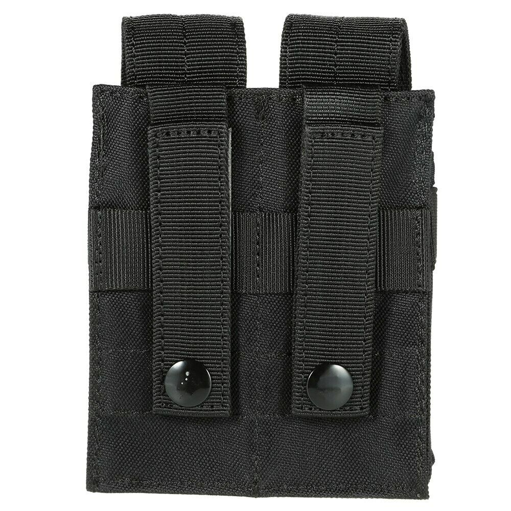 9mm Tactical Double Magazine Pouch Flashlight Holder Hunting Waist Belt Mag Bag