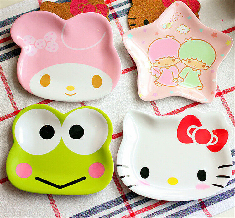 Cute My Melody Hello Kitty Fruit Dishes Kids Snack Dessert Cake Small Tableware