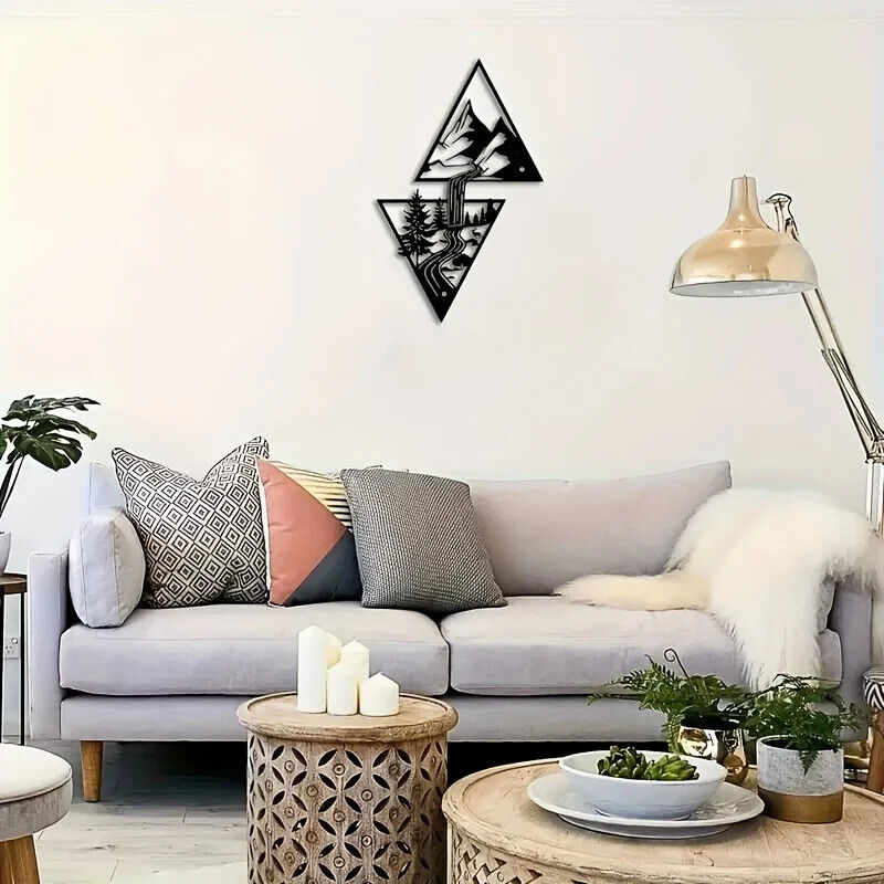 Iron Crafts Mountain Waterfall Art Wall Decor Metal Wall Decor, Interior Decor