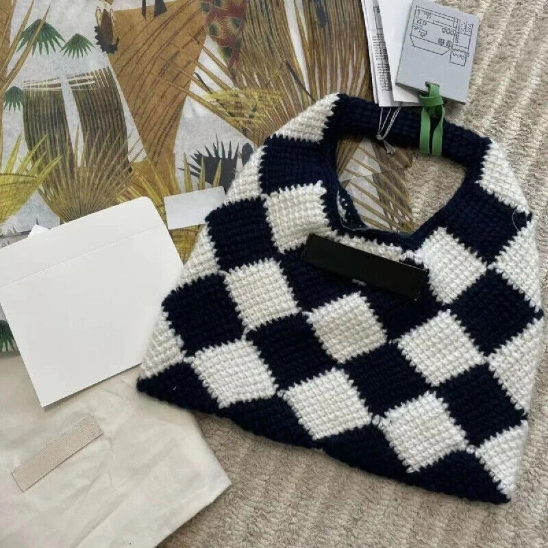 Autumn Winter Women'S Woolen Chess Handbag Cute Women'S Underarms Bags