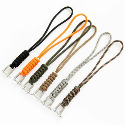 2PCS Handmade Knife Gear Braided Stainless Steel Shackle Keychain Parachute Cord