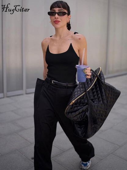 Invisible Strap Design Y/project Vest Ribbed Cami Tank Sleeveless Women Tops