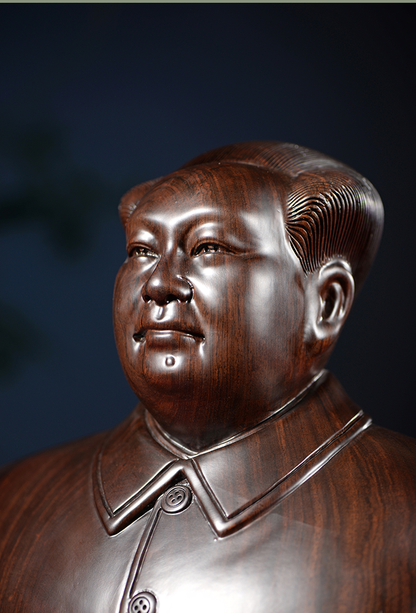 craft Chinese Former state President Chairman Mao Zedong sculpture statue wood