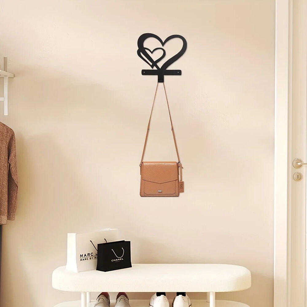 1pc Creative Heart Wall Mounted Multi-Purpose Hooks - Ideal For Organizing Keys