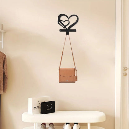 1pc Creative Heart Wall Mounted Multi-Purpose Hooks - Ideal For Organizing Keys