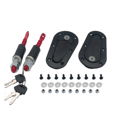 Universal JDM Carbon Fiber Hood Pin Plus Flush Mount latch Kit Lock With Keys T2