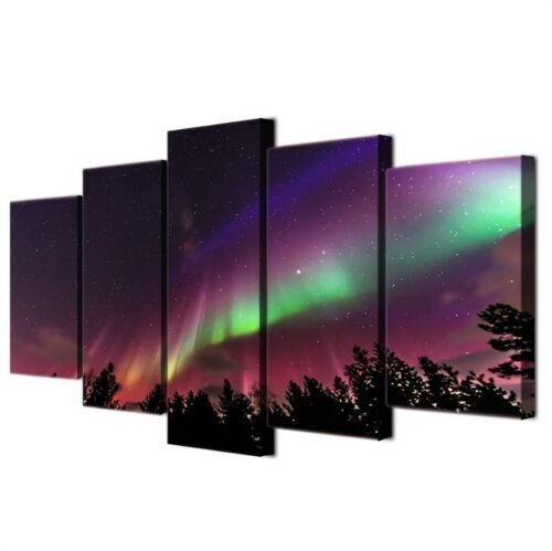 5Pcs Wall Art Canvas Painting Picture Home Decor Modern Abstract Aurora Skylight
