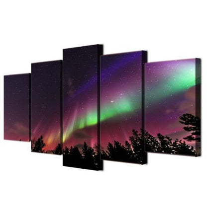 5Pcs Wall Art Canvas Painting Picture Home Decor Modern Abstract Aurora Skylight