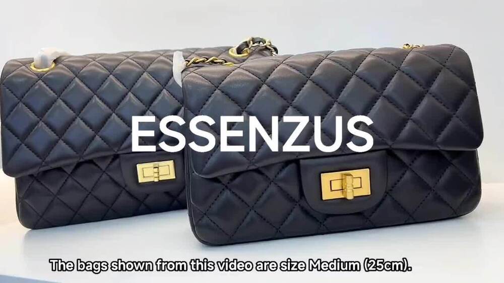 Quilted Sheepskin Leather Chain Purse Small Flap Shoulder Bag Fashion Handbag 25