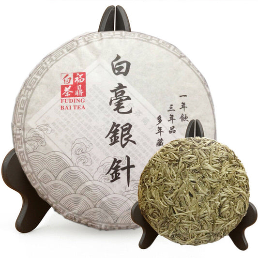 300g Old Fuding White Tea Cake Natural White Tea Silver Needle Bai Hao Yin Zhe