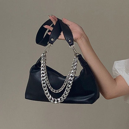 Messenger Bag Synthetic Leather Elegant Chain Purse Shoulder Crossbody Pouch