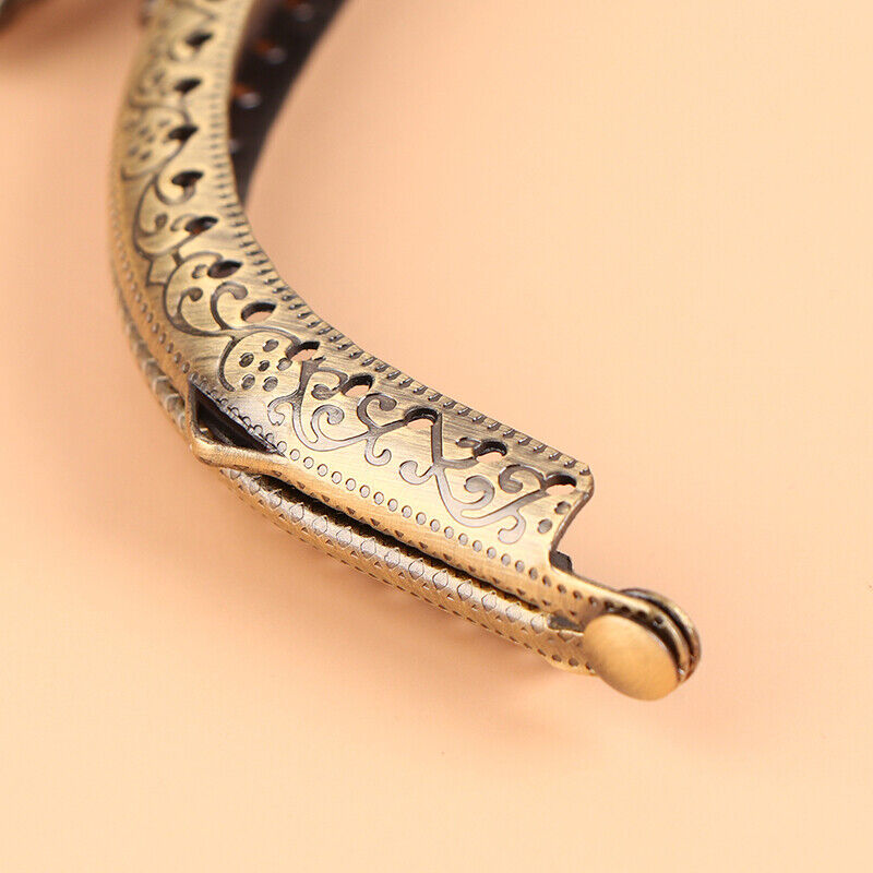 1Pc 12.5cm Bird Head Embossed Antique Bronze Metal Purse Frame Bag Kiss Clasp
