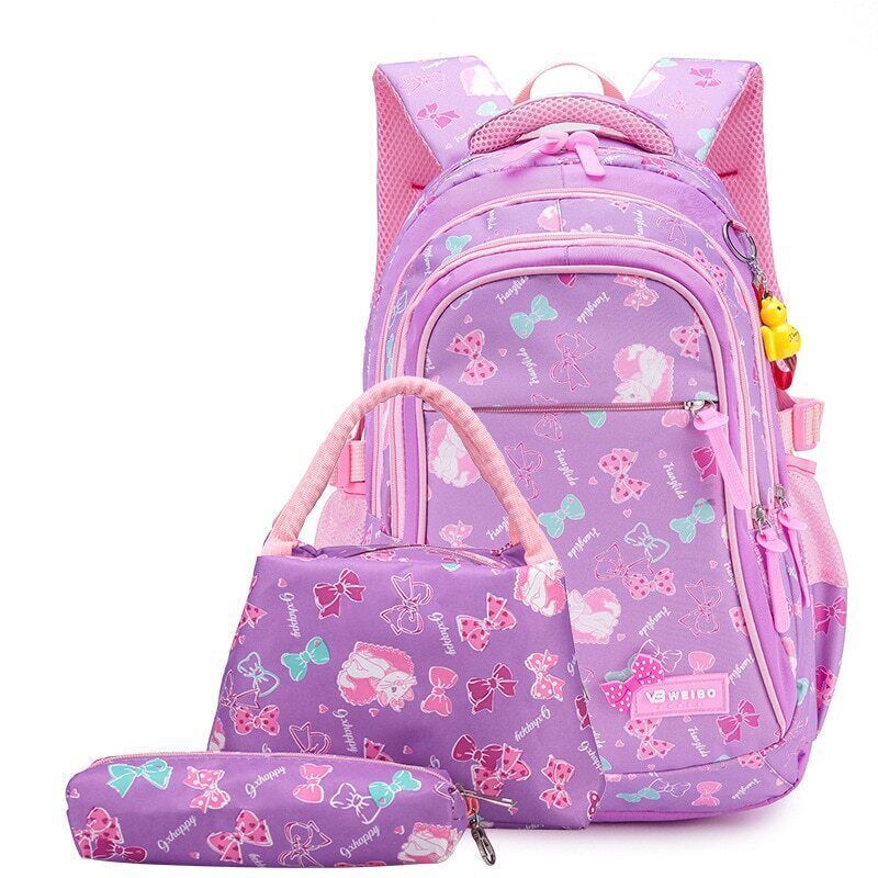 3pcs/set Print School Bags Girls Primary School Bags Kids Student Backpack