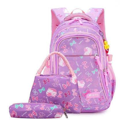 3pcs/set Print School Bags Girls Primary School Bags Kids Student Backpack