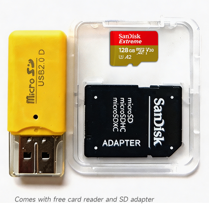 SanDisk Extreme microSD Card 32GB /64GB /128GB /256GB w/ Card Reader +SD Adapter