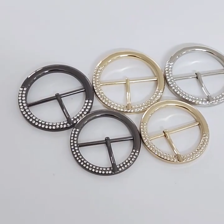 Belt Buckle Metal Pin Rhinestones Handbags Cuff Adjustment Dress Waistband Decor