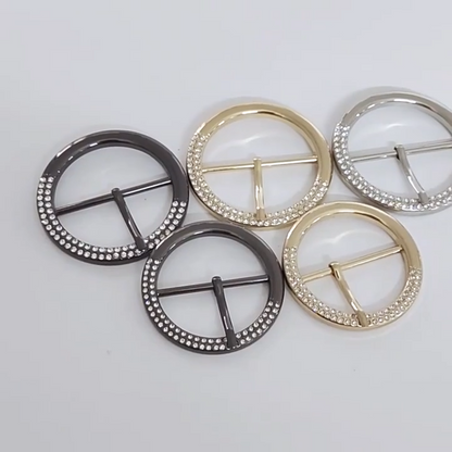 Belt Buckle Metal Pin Rhinestones Handbags Cuff Adjustment Dress Waistband Decor