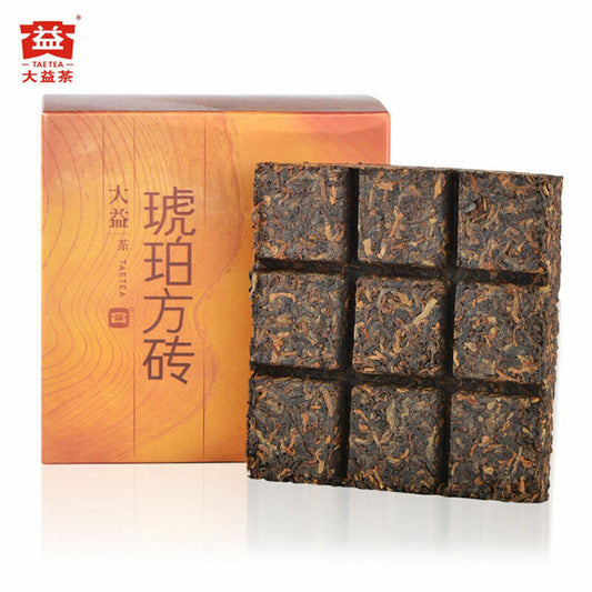 TAETEA Brand Amber Square Brick Pu-erh Tea Brick 2014 Dayi Ripe Puer Pu'er 240g