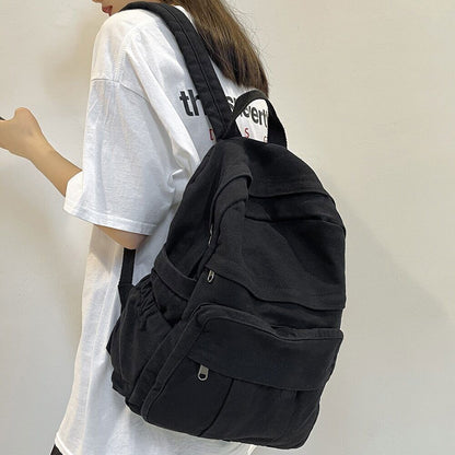 Fabric School Women Backpack Canvas Female Laptop Bag Travel Ladies Backpack