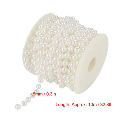 Wedding Beads Decoration 10m Roll ABS Grinding Pearl DIY Wire Garland String 8mm
