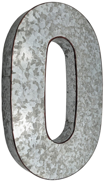 Huge 20" Metal Letter Hanging Wall Décor, Galvanized Metal with Rusted Edges
